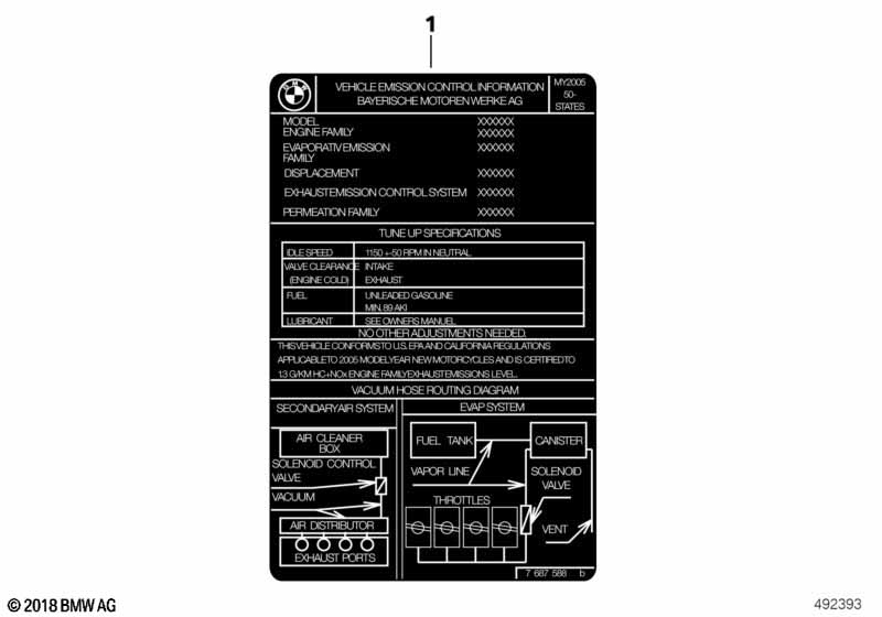 Шильдик "Abgasvorschrift"