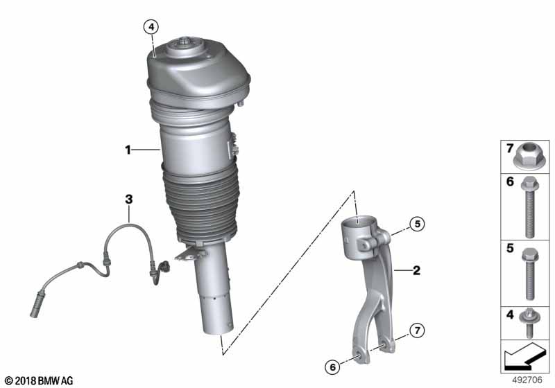 G05/G06 передний левый амортизатор