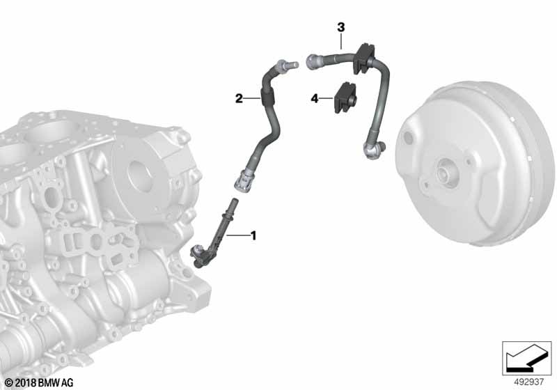 Вакуумный трубопр.усилителя тормозов