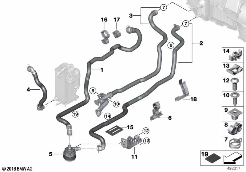 G30/G11 Шланг системы охлаждения подвод  B48
