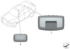 Светильники освещения салона в потолке