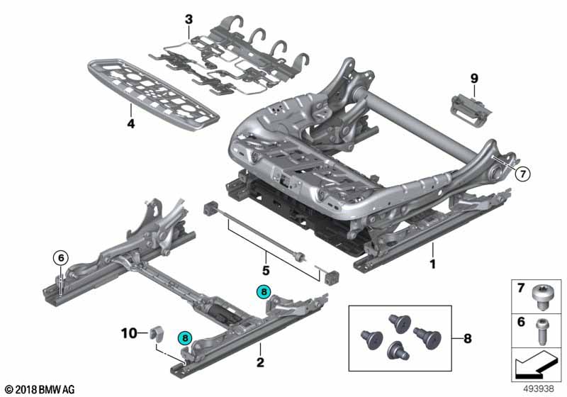 Каркас подушки переднего сиденья