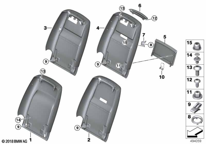 Переднее сиденье, задняя панель I