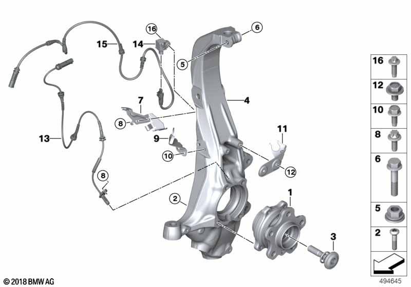 G05/G06/G07 кулак передний правый