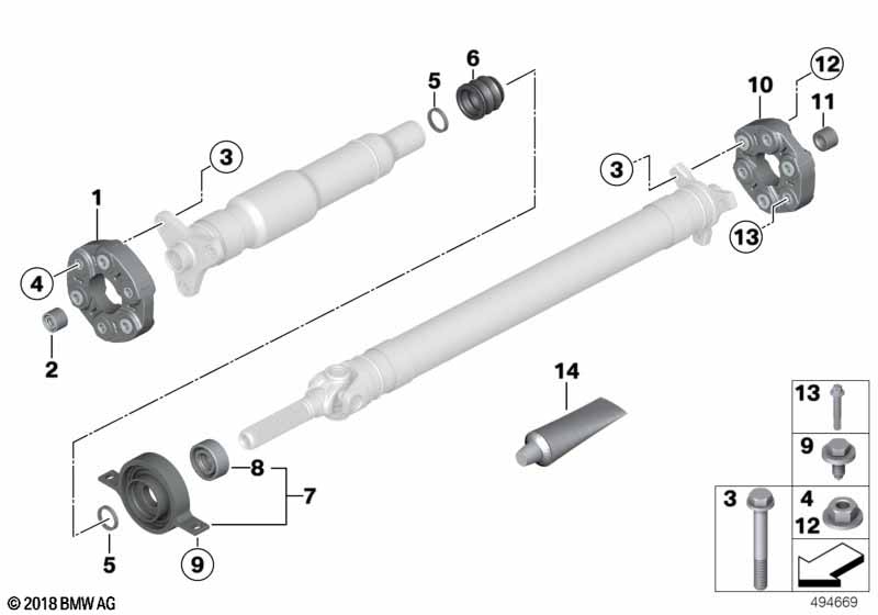Детали карданного вала, полноприводный