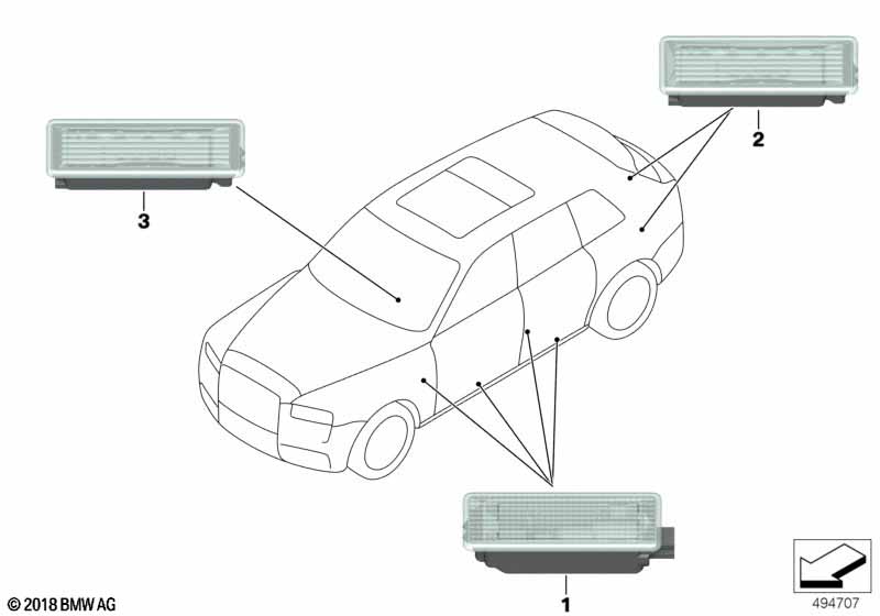 Светильники освещения салона