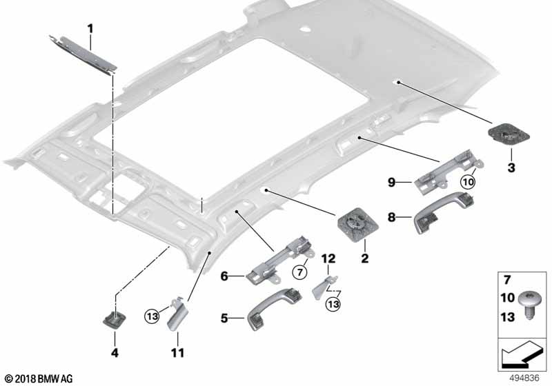 G05/G07 Накладка кожуха зеркала моно