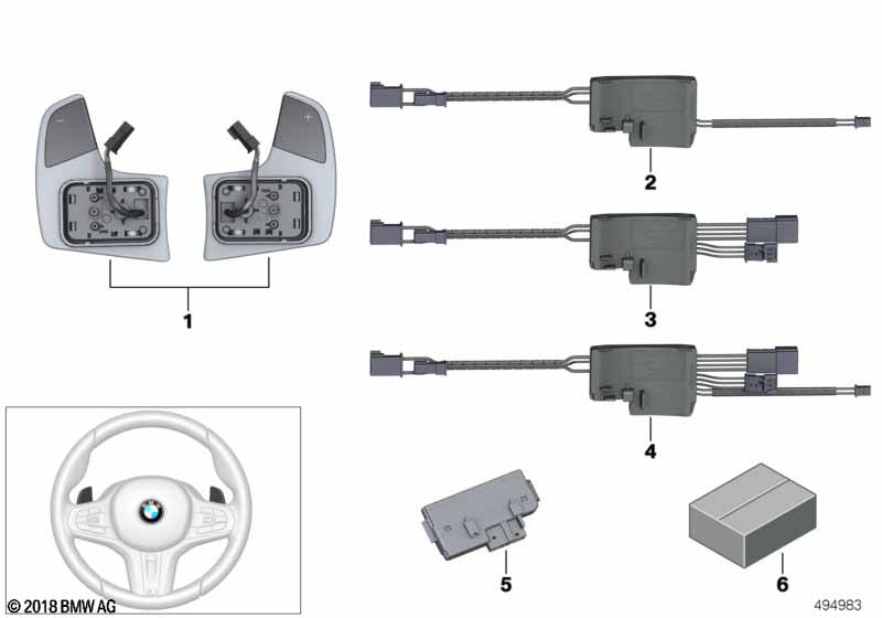 Электр.блок в рул.колесе и 2-поз.пер.