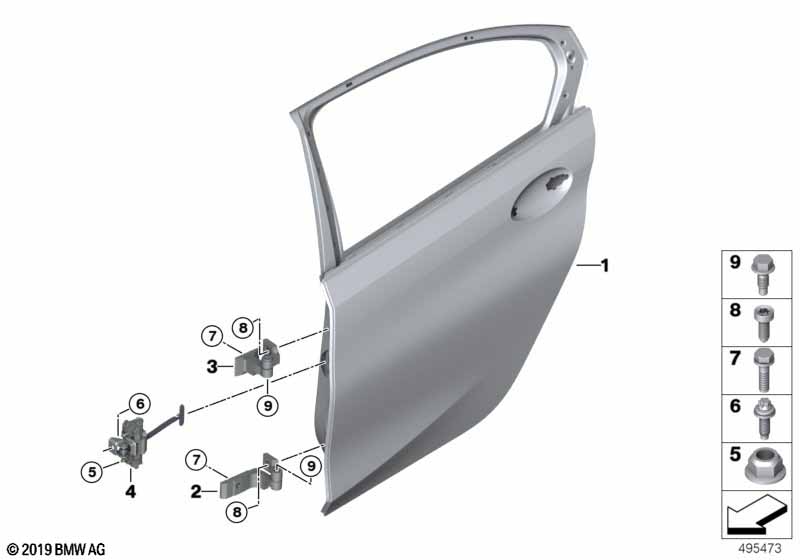 Задняя дверь - петля/ограничитель двери