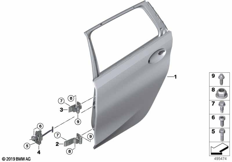 Задняя дверь - петля/ограничитель двери