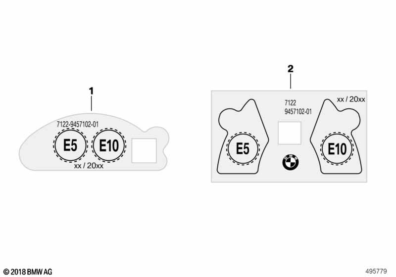 Шильдик с данными о топливе