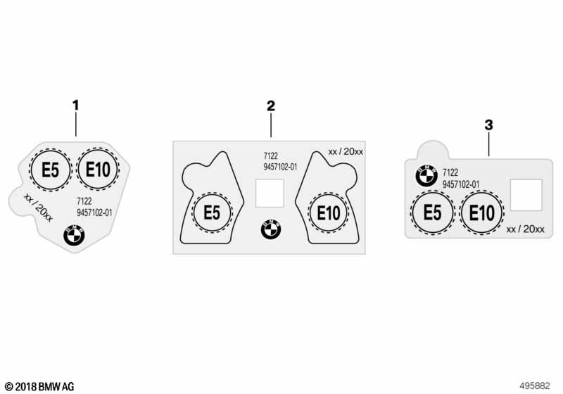 Шильдик с данными о топливе