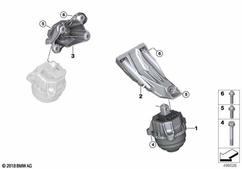 G11/G12 760i подушка крепления двигателя левая