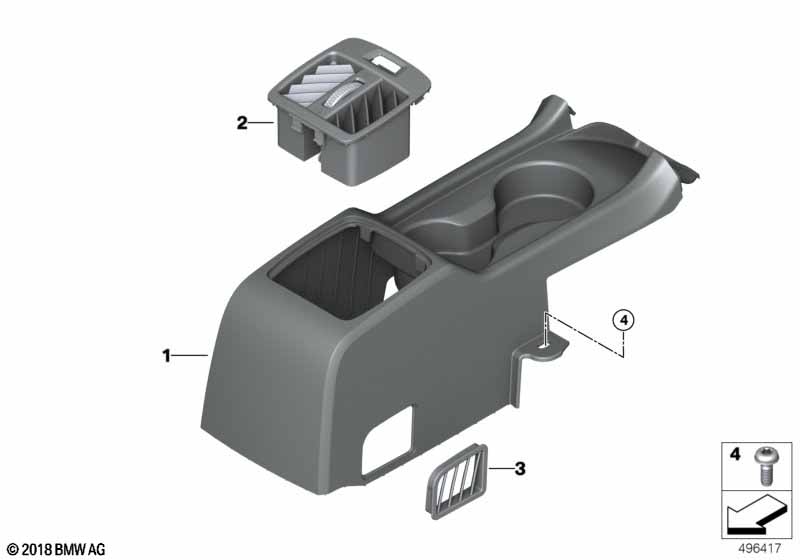 Центр.консоль задн.сиденья 3-й ряд