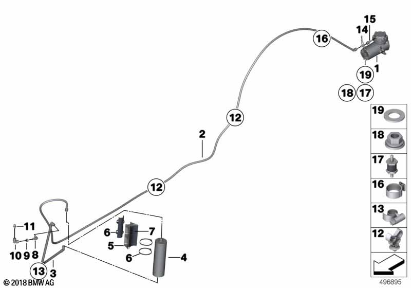 Вакуумный насос с трубопроводом