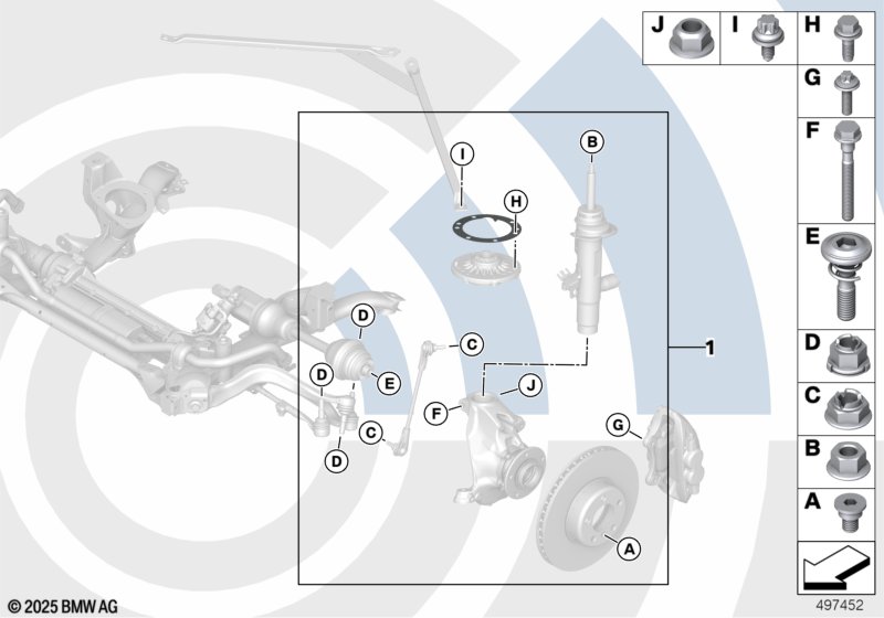 F20 / F30 / F34 / F34N / F30N Устан.комплект. амортизац.стойка Пд M8