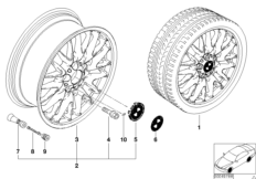 Л/c диск BMW с V-образными спицами 72