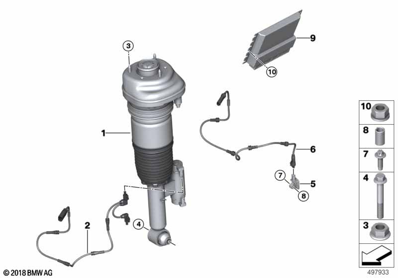 Задний пневмоамортизатор/блок управления