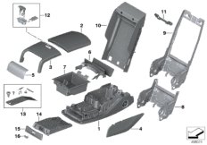 Подлокотник заднего сиденья многофункц.