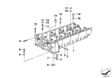 Головка блока ц./промеж.часть картера