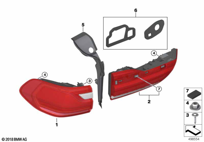 G07 фонарь левый внешний