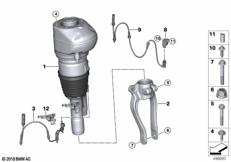 G11/G12 амортизатор передний правый