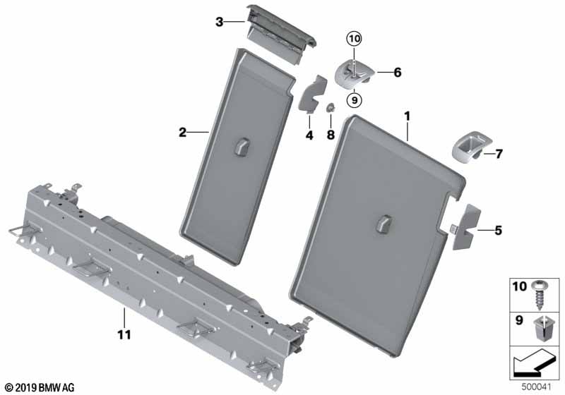 Накладки спинки заднего сиденья