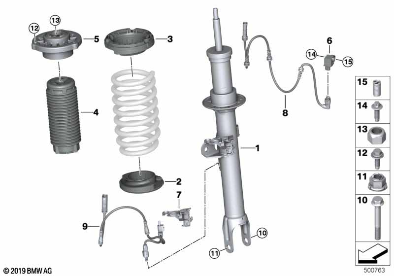 Стойка амортизатора Пд VDC/доп.элементы