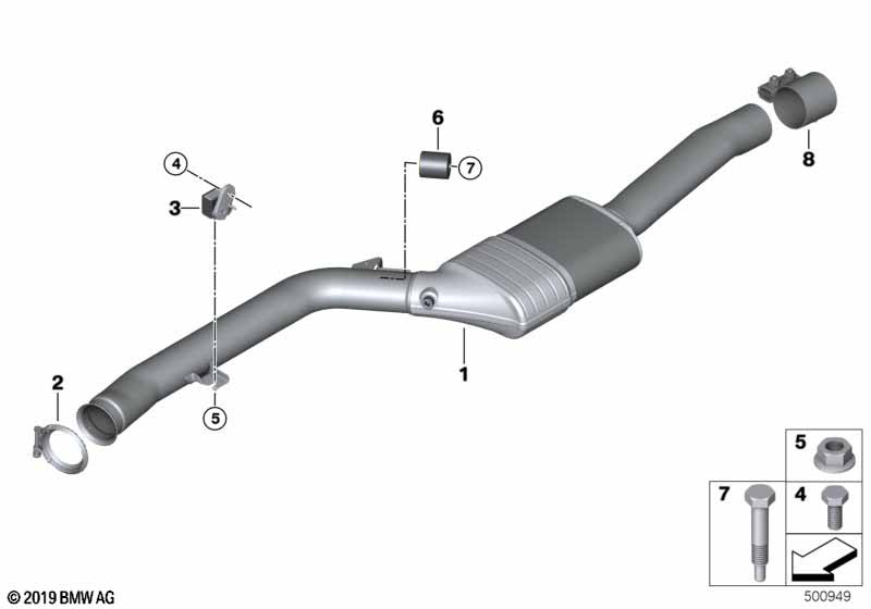 Катализатор/передний доп.глушитель