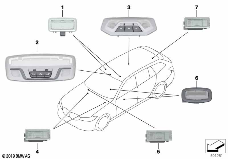 Светильники освещения салона
