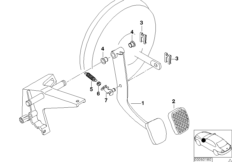 Опорный кронштейн педали/педаль тормоза
