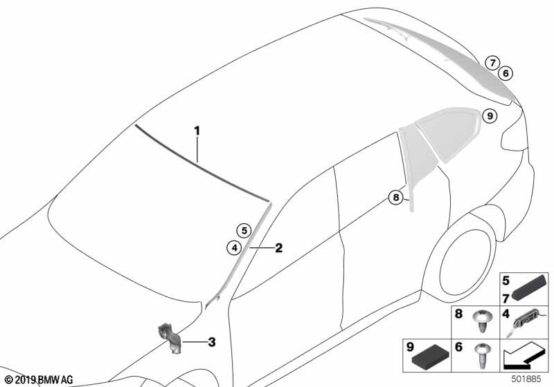 F39 молдинг лобового стекла