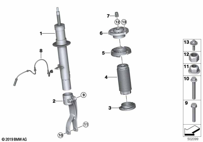G05N/G06N передний левый амортизатор VDC