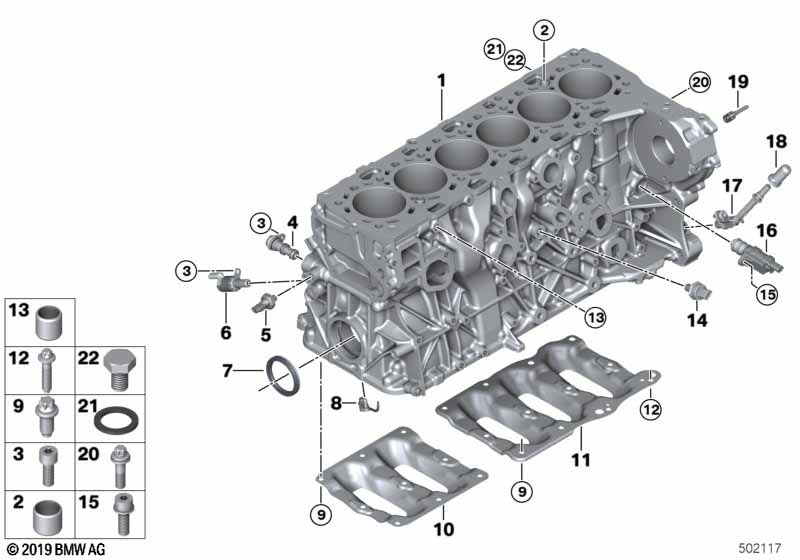 Блок цилиндров/дополнительные элементы