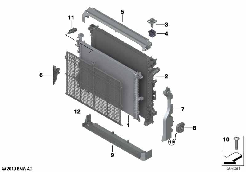 Крепеж радиатора охлаждающей жидкости