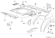 Пол багажника/брызговик Зд
