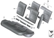 Набивка и обивка задн.сид.,люк в спинке