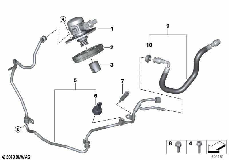Насос высокого давления 5-8 цилиндр N63B