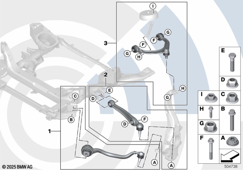 Ремкомплект поперечного рычага подвески