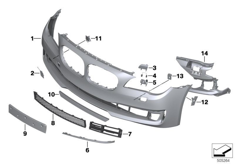 F01N передний бампер PDC