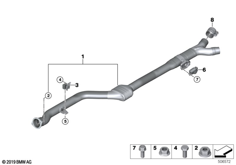 Замена катализатора с заслонк. глушителя G07 M50dX