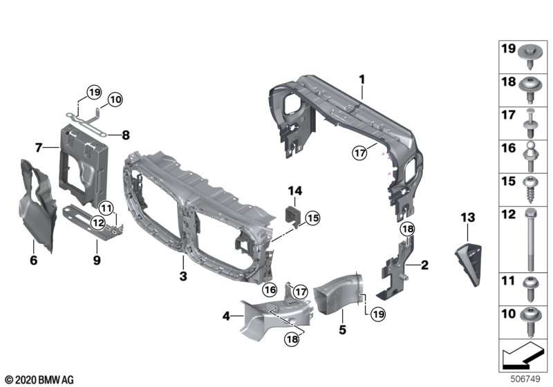 G05N/G06N/F95/F96/G09 XM Воздуховод радиатор внизу левый
