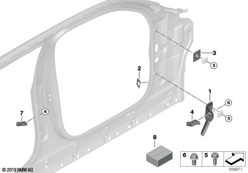 Бронированная обшивка петли пер.стойки