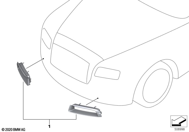 Дооснащение, вставки в передний бампер