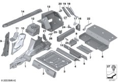 Пол багажника/брызговик Зд