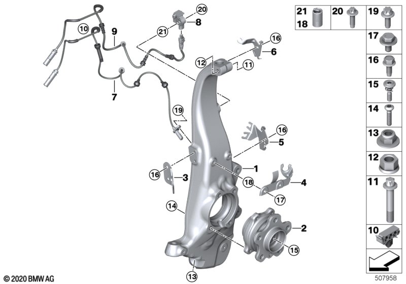 Поворотная опора/подшипник ступ.кол.Пд
