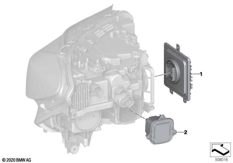 Детали электронного блока фары