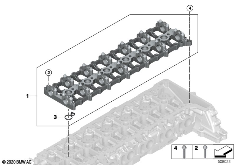 Головка блока ц./промеж.часть картера