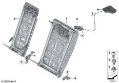 Каркас подушки зад.сид.с люком в спинке