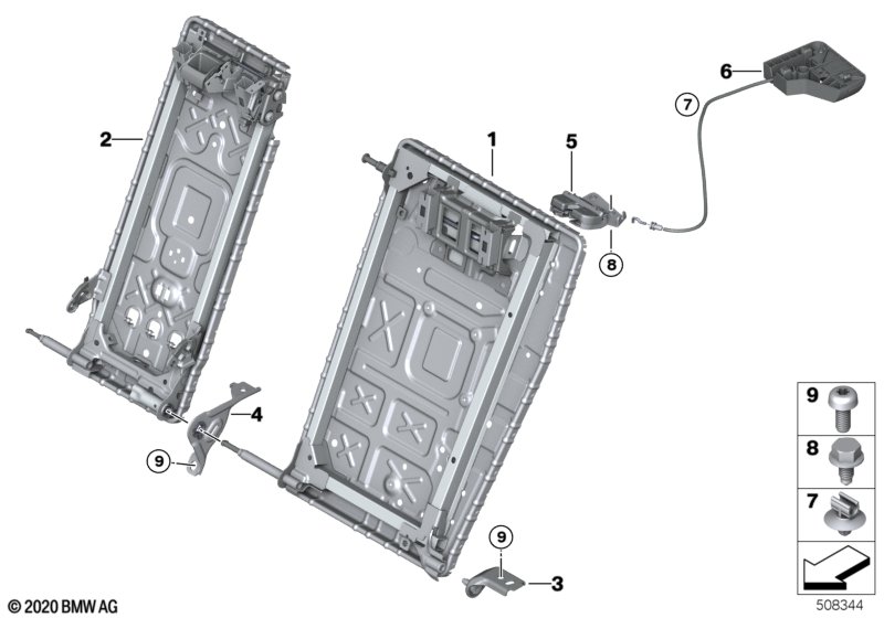 Каркас подушки зад.сид.с люком в спинке